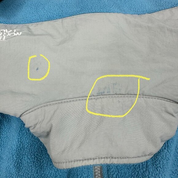 The North Face Girl's Blue‎ Gray Vintage Denali Polartec Full Zip Jacket L/C41 - Picture 10 of 16